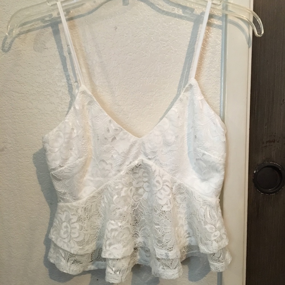 Lace white top